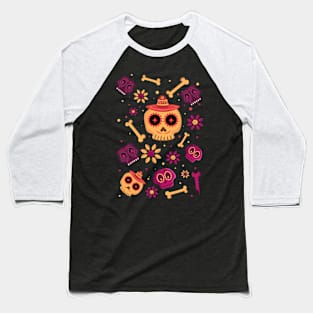 Mexico skulls Baseball T-Shirt